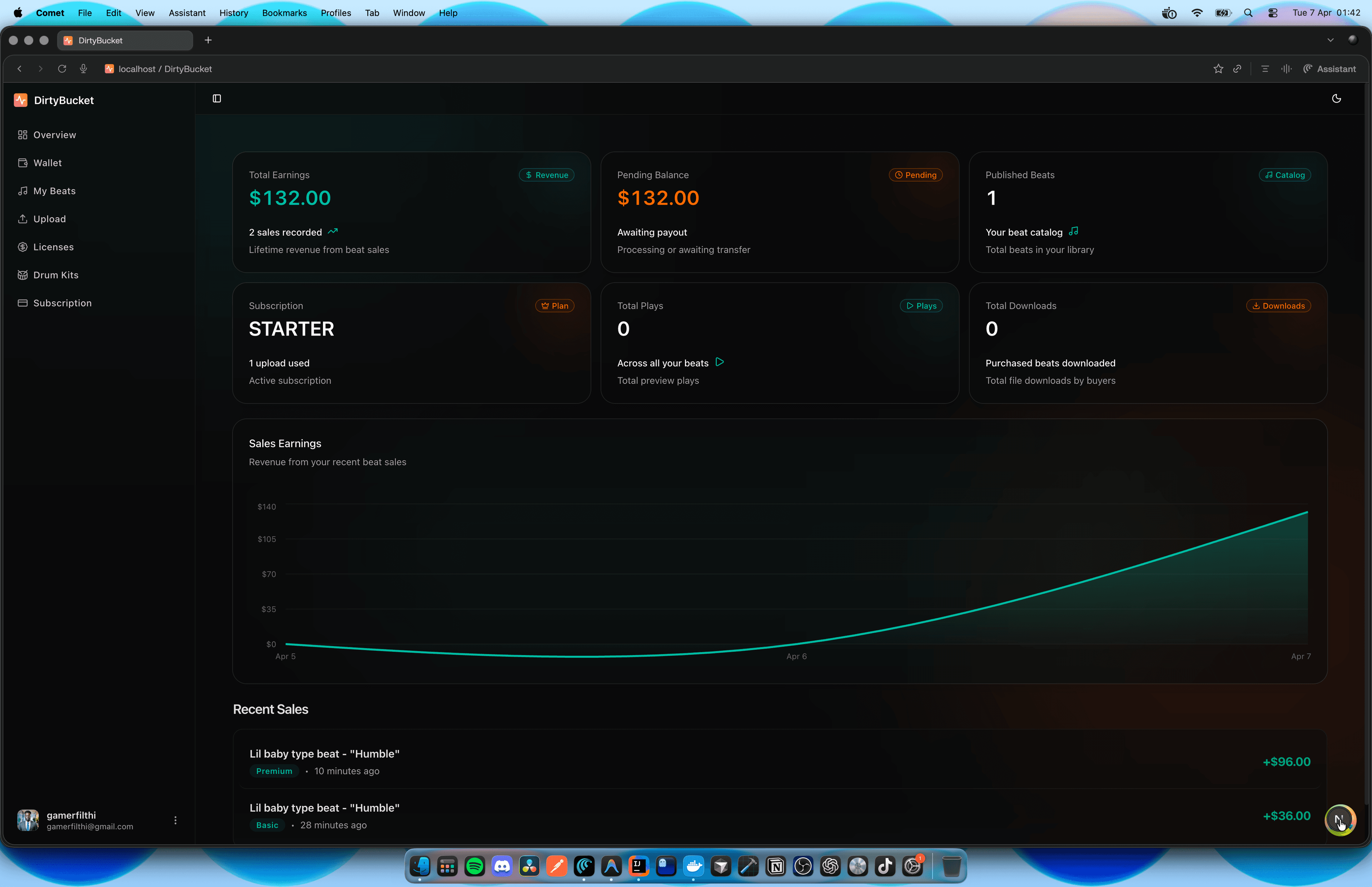 DirtyBucket dashboard